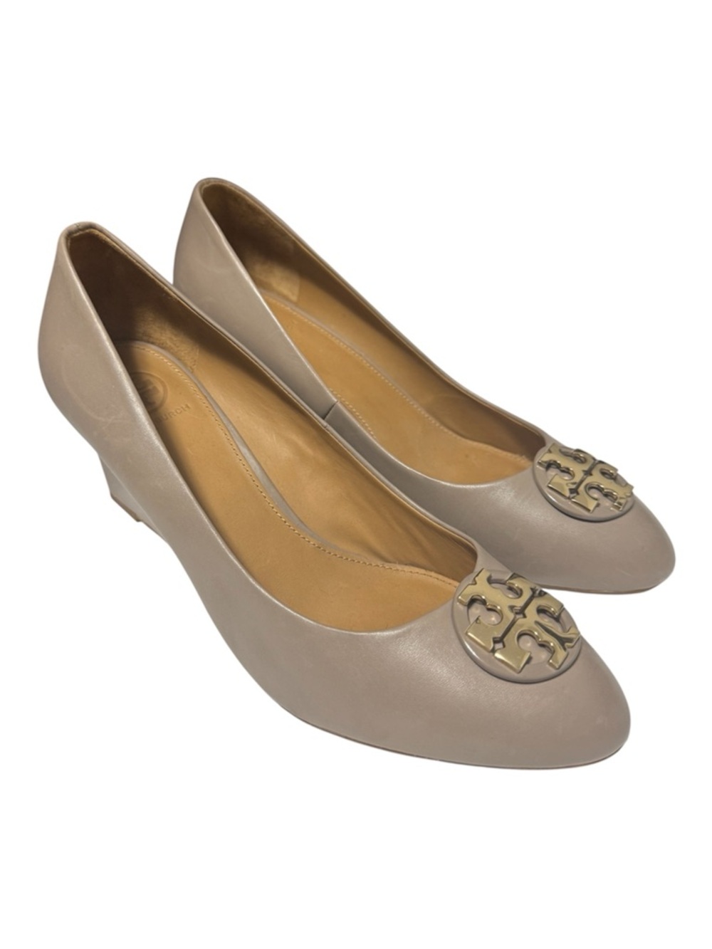 TORY BURCH Women’s Claire 65mm Closed Toe Wedge - French Grey, Sz 8.5